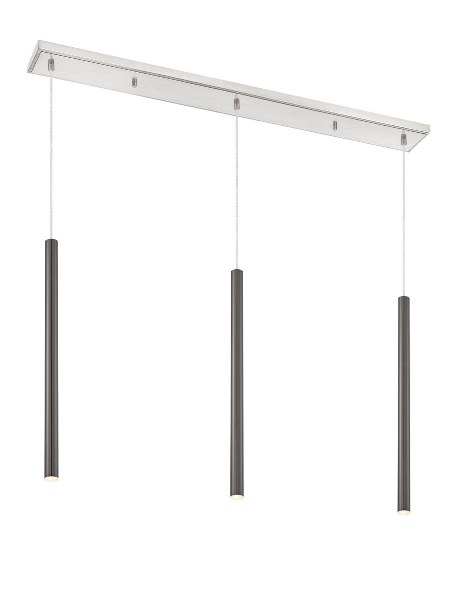 Suspension linéaire Forest — 3 lumières - Nickel brossé Noir perle 24" by Z-Lite | Luminaires & cie