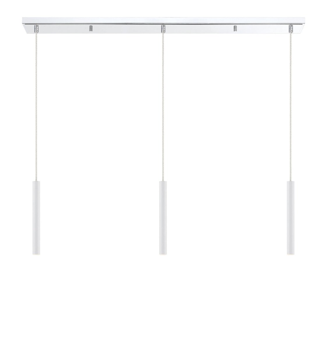 Suspension linéaire Forest — 3 lumières - Chrome Blanc mat 24" by Z-Lite | Luminaires & cie