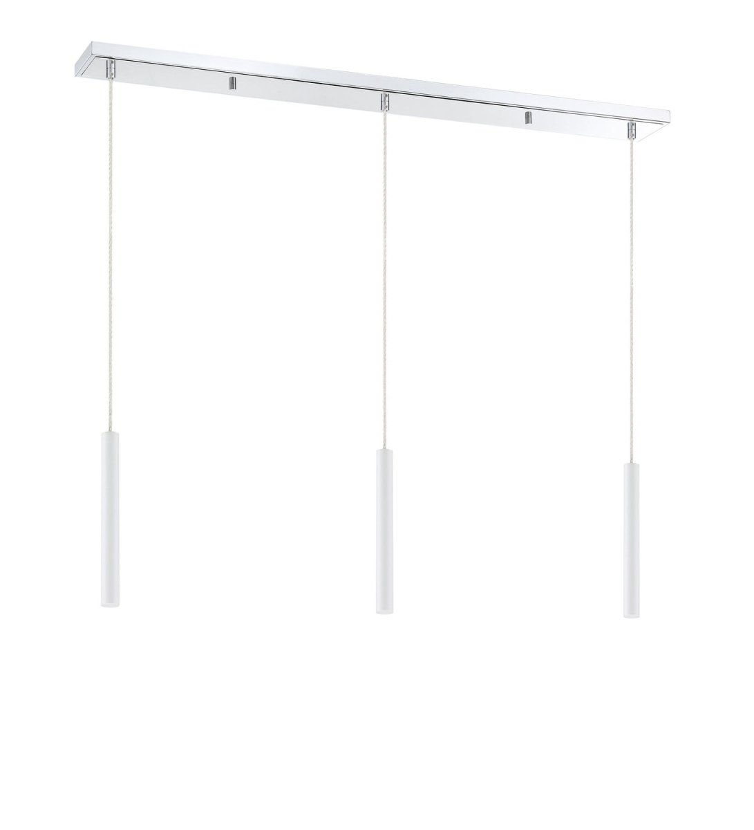 Suspension linéaire Forest — 3 lumières - Chrome Blanc mat 24" by Z-Lite | Luminaires & cie
