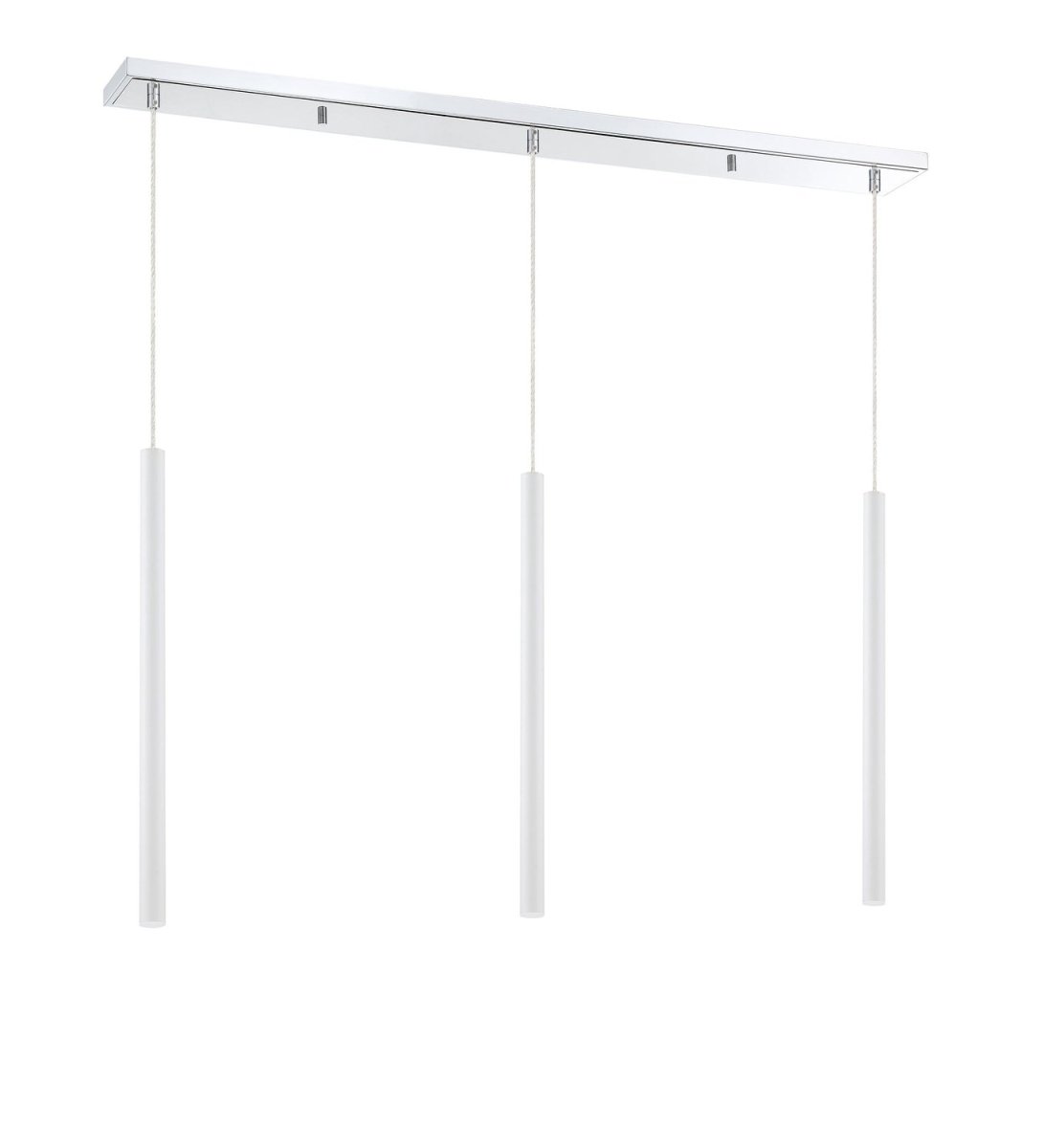 Suspension linéaire Forest — 3 lumières - Chrome Blanc mat 24" by Z-Lite | Luminaires & cie