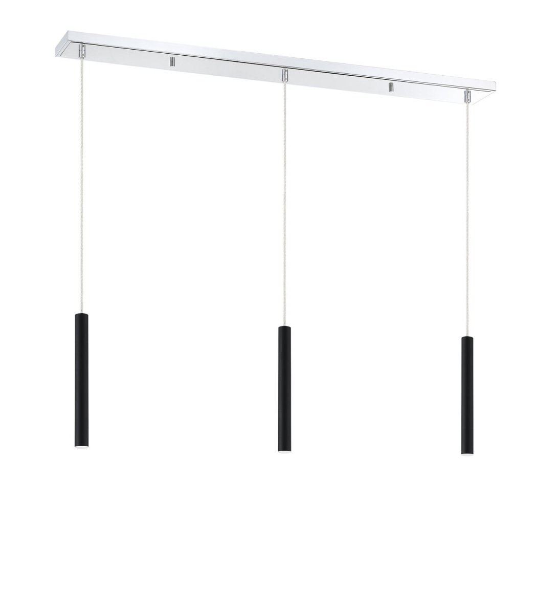 Suspension linéaire Forest — 3 lumières - Chrome Blanc mat 24" by Z-Lite | Luminaires & cie