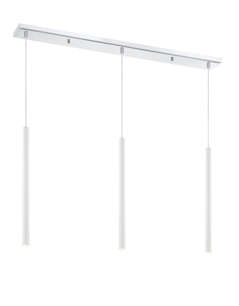 Suspension linéaire Forest — 3 lumières - Chrome Blanc mat 24" by Z-Lite | Luminaires & cie