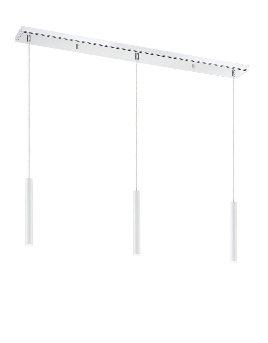 Suspension linéaire Forest — 3 lumières - Chrome Blanc mat 24" by Z-Lite | Luminaires & cie