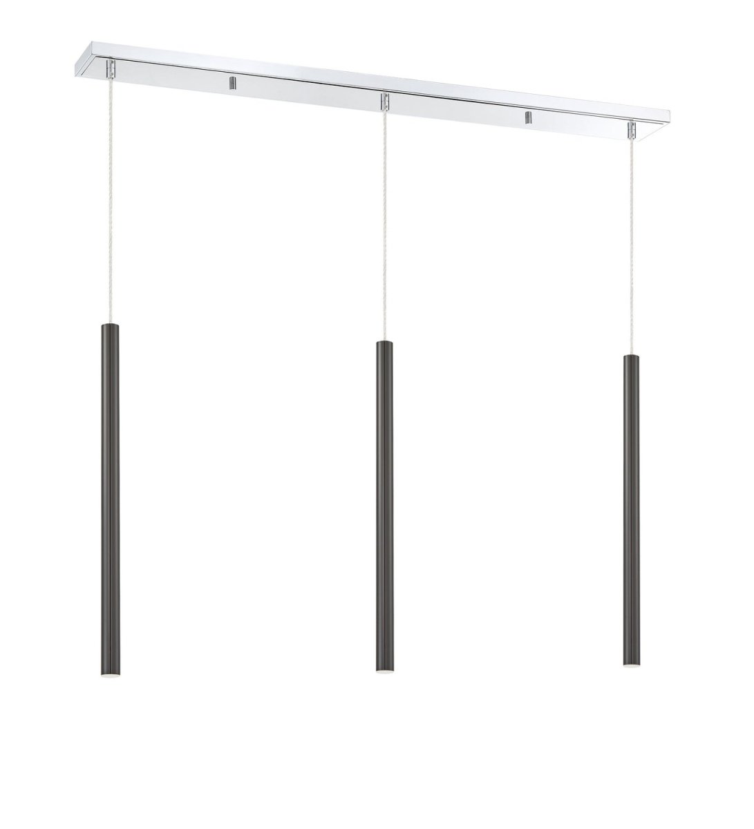 Suspension linéaire Forest — 3 lumières - Chrome Blanc mat 24" by Z-Lite | Luminaires & cie