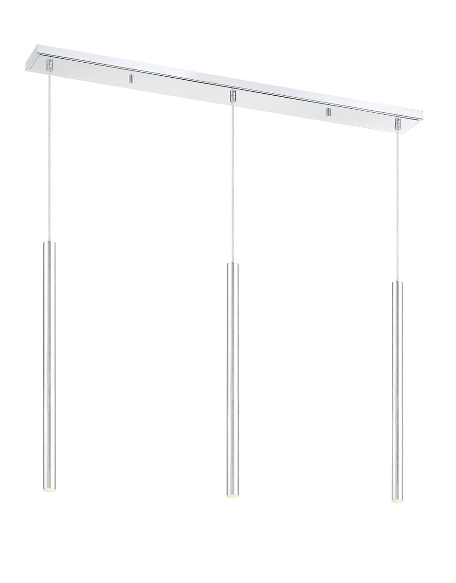 Suspension linéaire Forest — 3 lumières - Chrome Blanc mat 24" by Z-Lite | Luminaires & cie