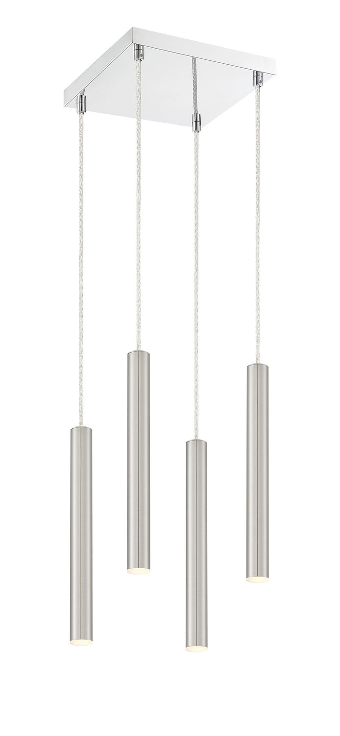 Suspension linéaire Forest — 4 lumières Nickel brossé – vue 2
