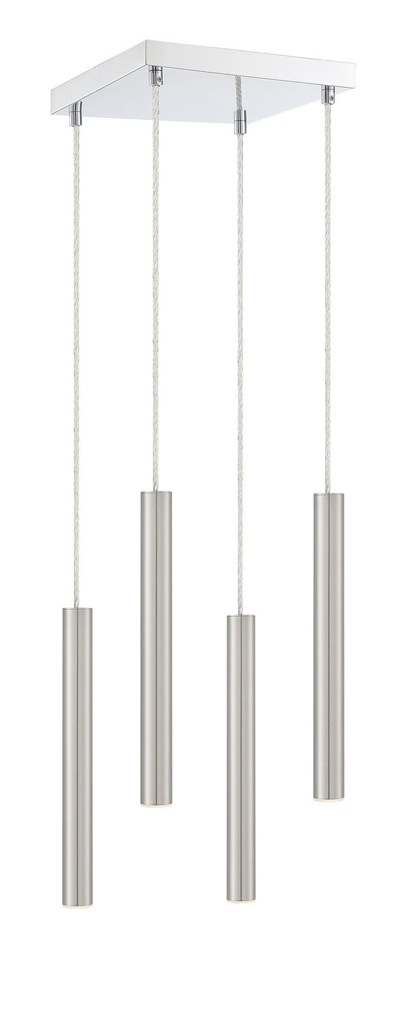 Suspension linéaire Forest — 4 lumières Nickel brossé – vue 3