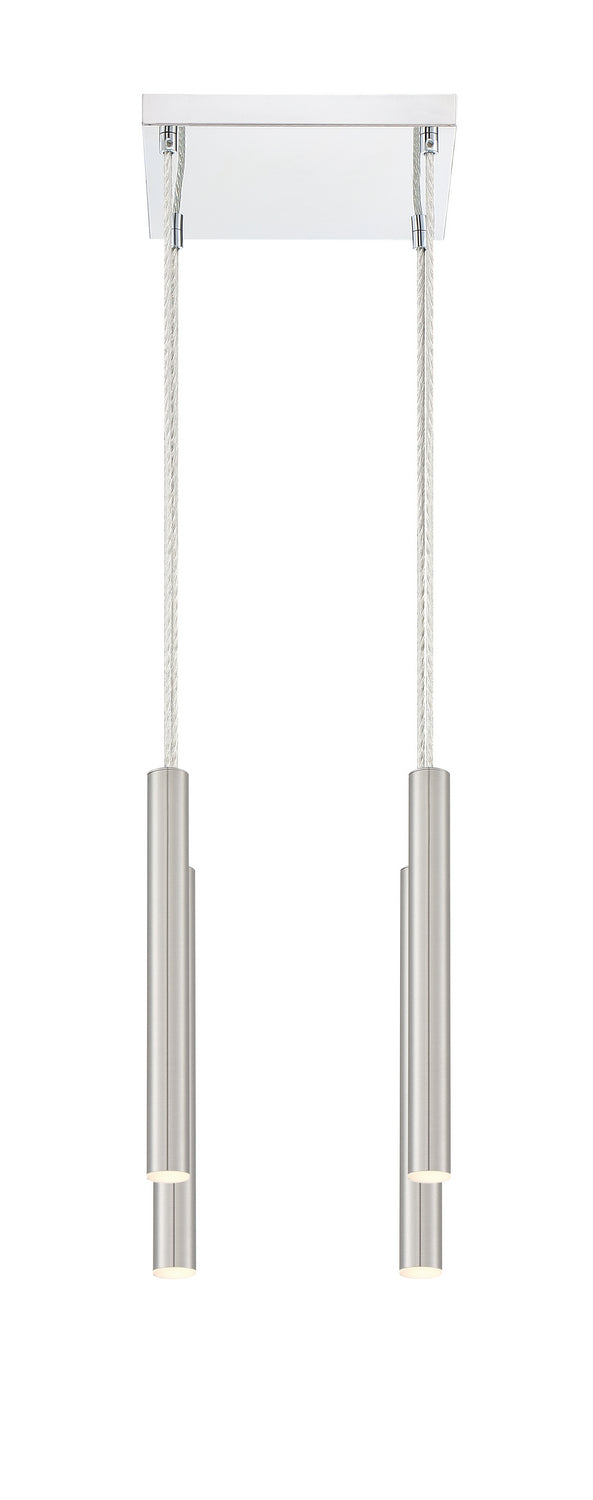 Suspension linéaire Forest — 4 lumières Nickel brossé – vue 4