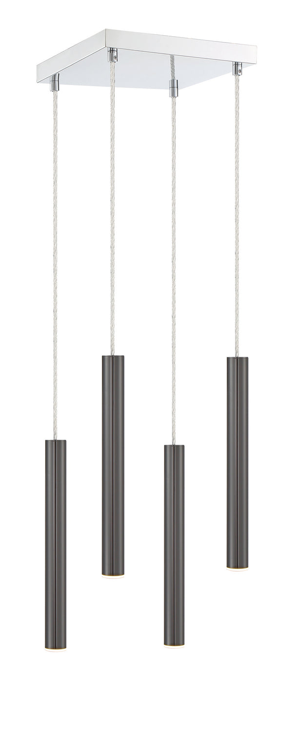 Suspension linéaire Forest — 4 lumières Noir perle – vue 3