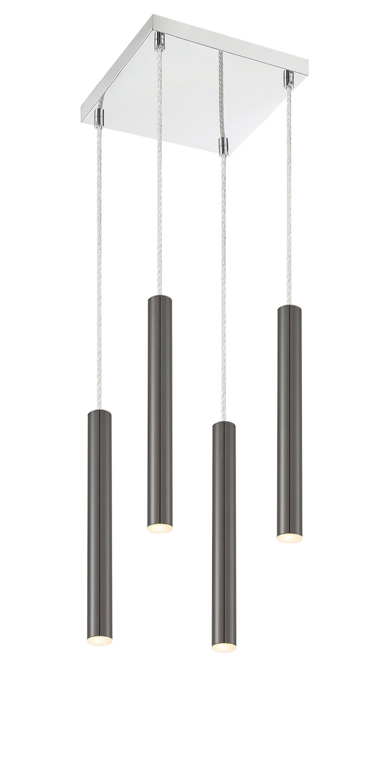 Suspension linéaire Forest — 4 lumières Noir perle – Z-Lite