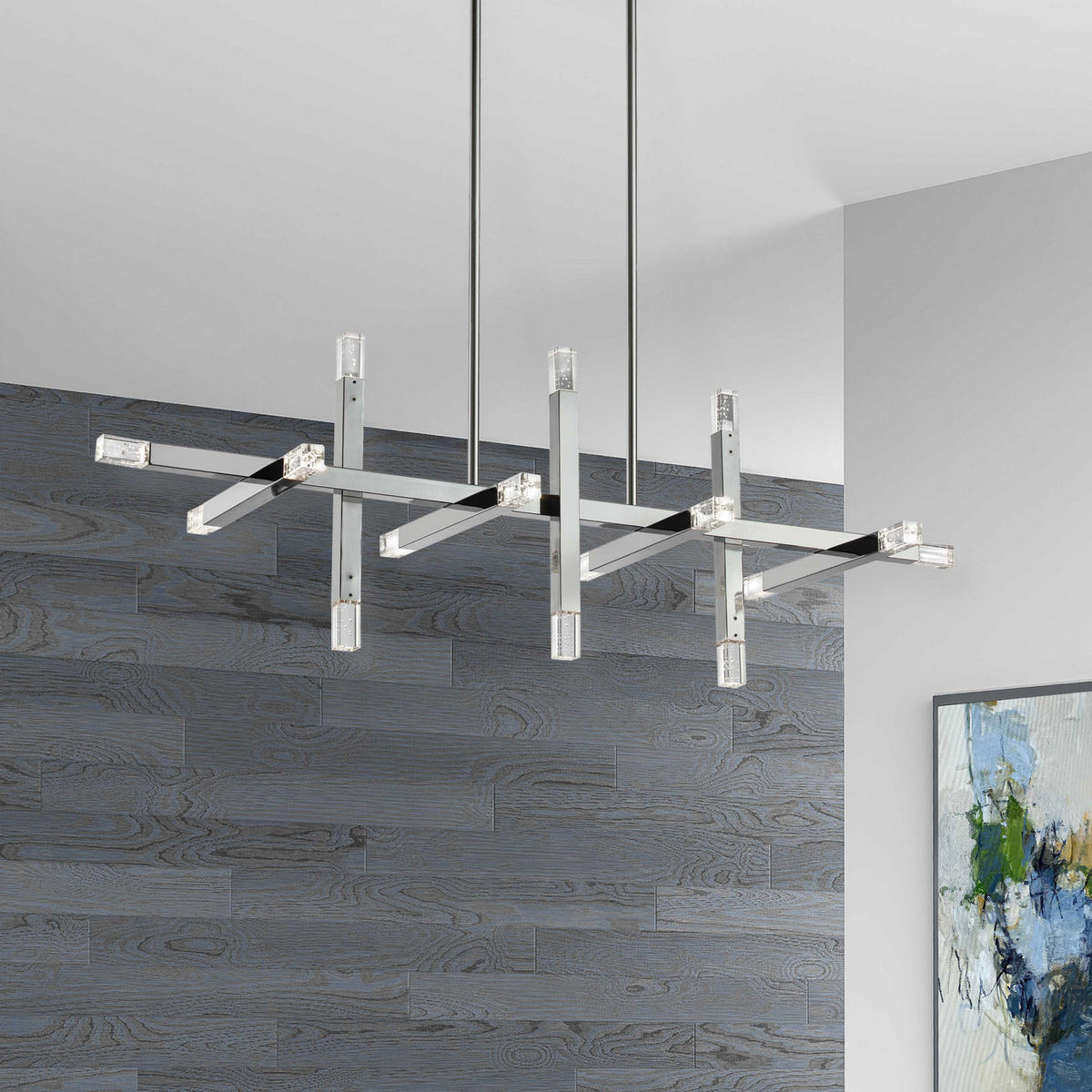 Suspension linéaire Francesca Chrome poli – vue 2