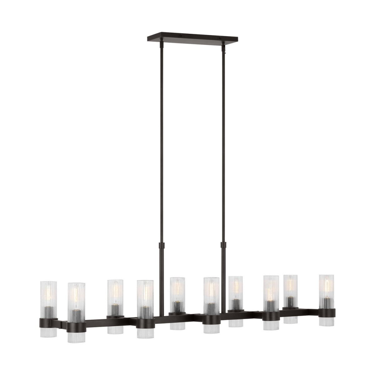 Suspension linéaire Geneva - Fer vieilli by Visual Comfort Studio | Luminaires & cie