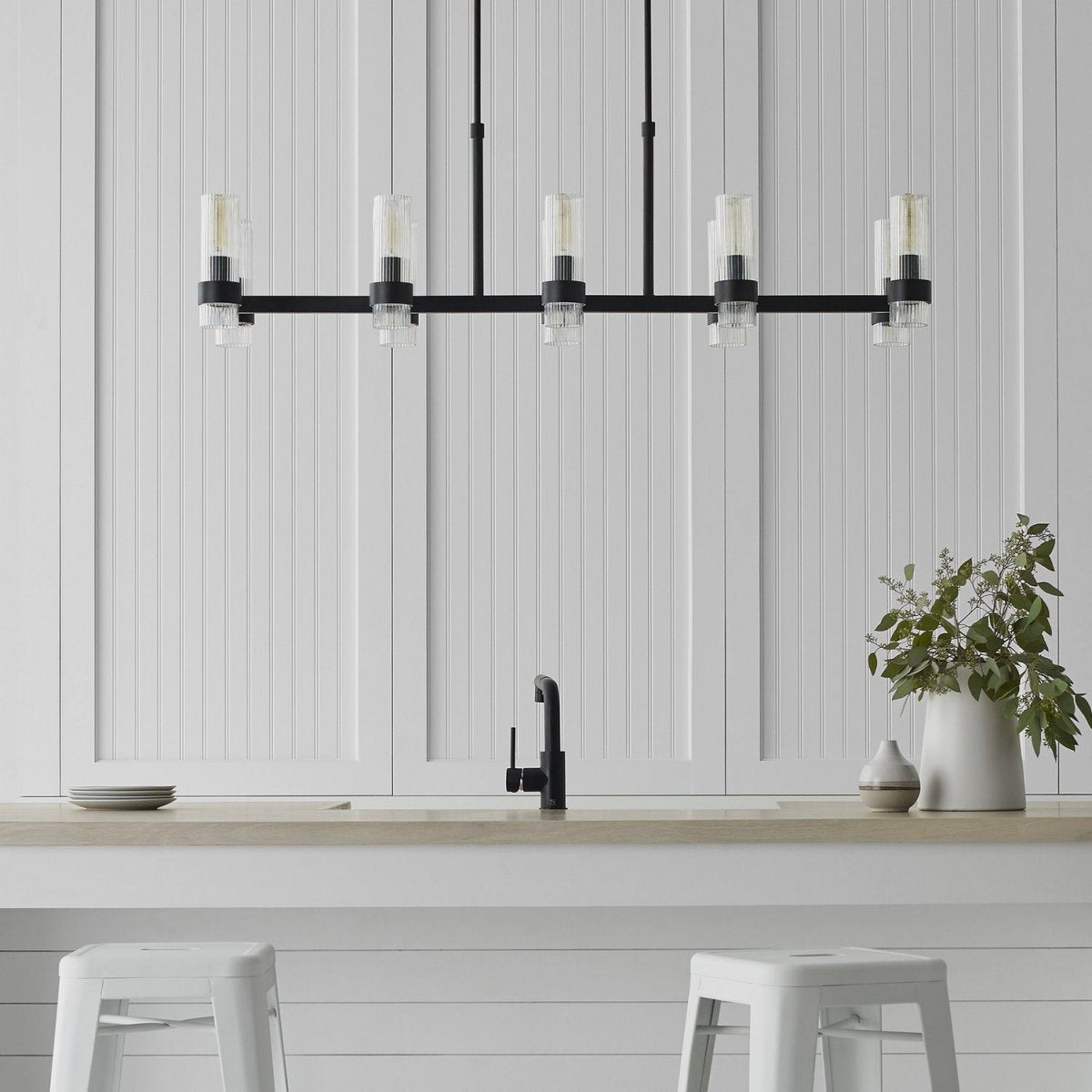 Suspension linéaire Geneva - Nickel poli by Visual Comfort Studio | Luminaires & cie