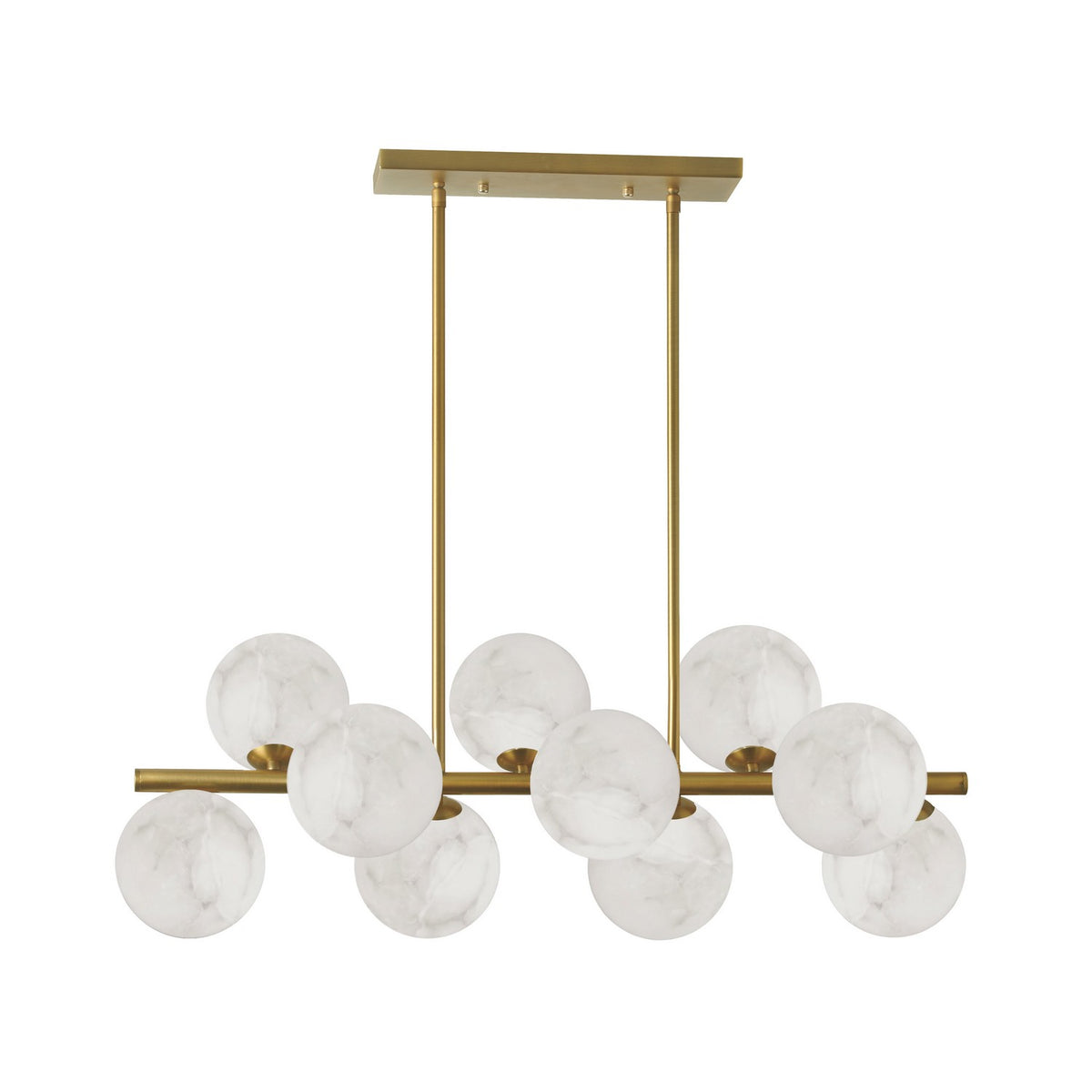 Suspension linéaire Giovanna 31", Opale / Laiton vieilli – Dainolite