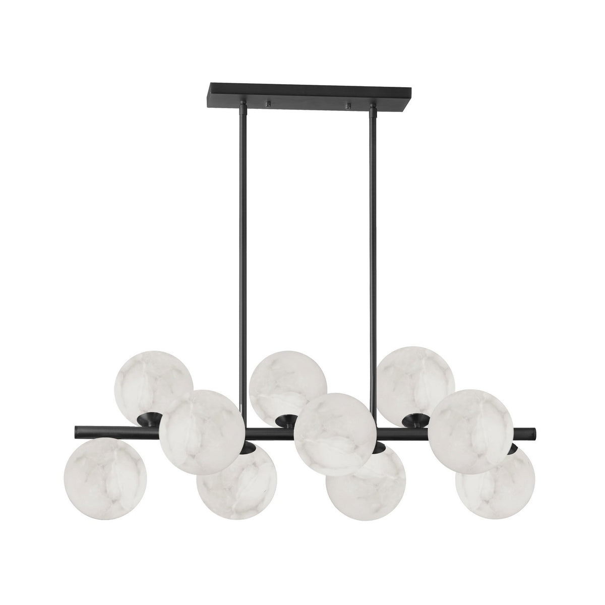 Suspension linéaire Giovanna 31", Alabaster / Noir mat – Dainolite
