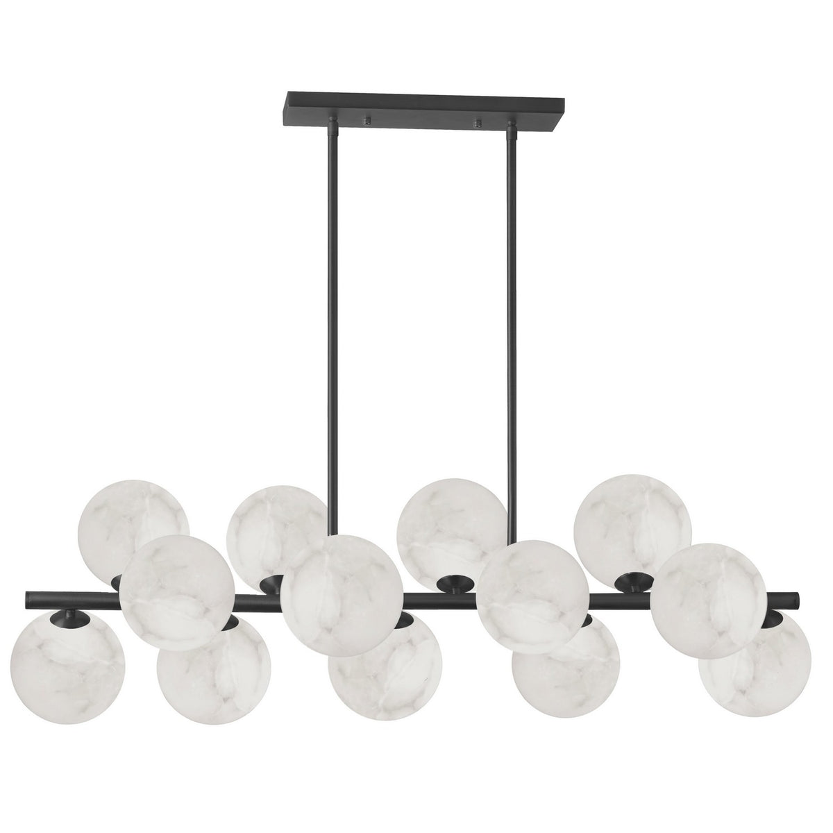 Suspension linéaire Giovanna 40", Alabaster / Noir mat – Dainolite