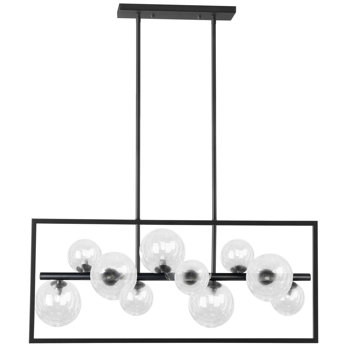Suspension linéaire Glasgow Noir mat, 33", Transparent – Dainolite