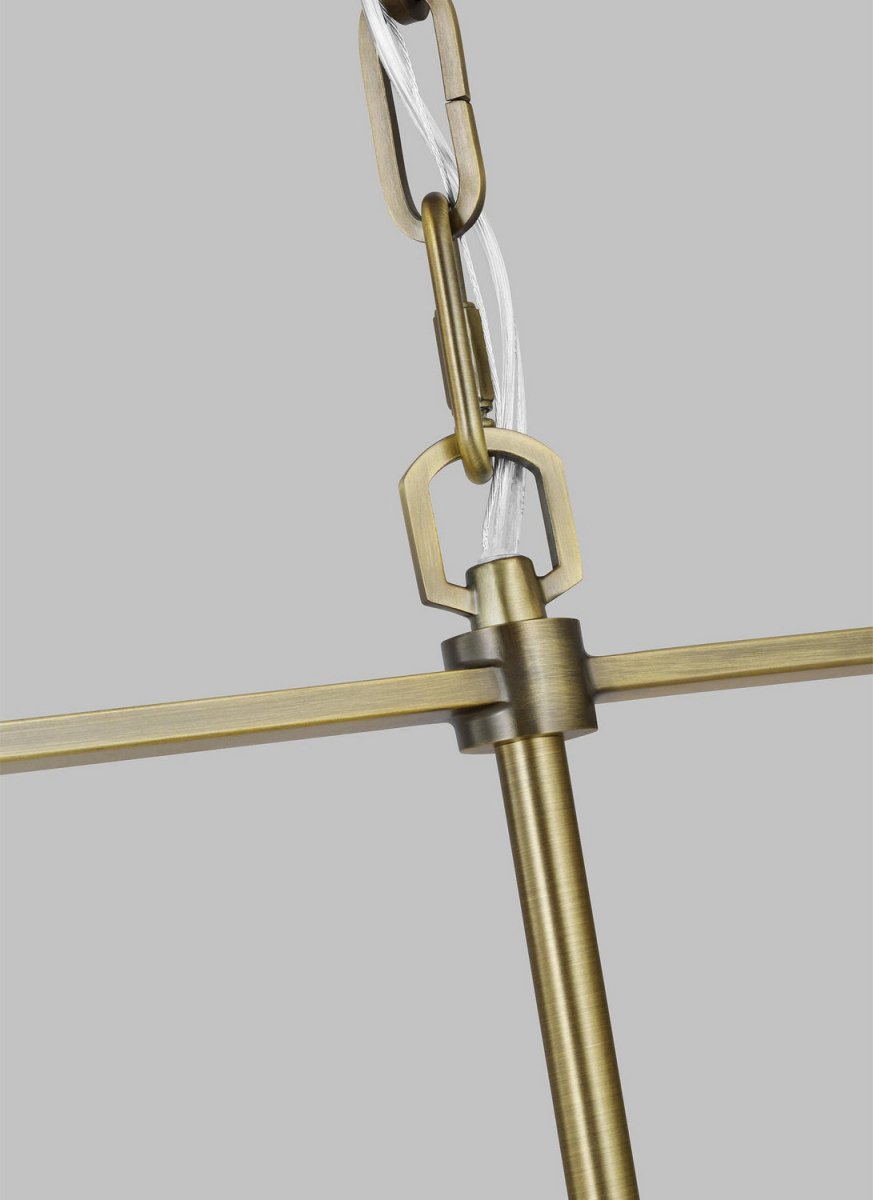 Suspension linéaire Hadley - Laiton vieilli dans le temps by Visual Comfort Studio | Luminaires & cie