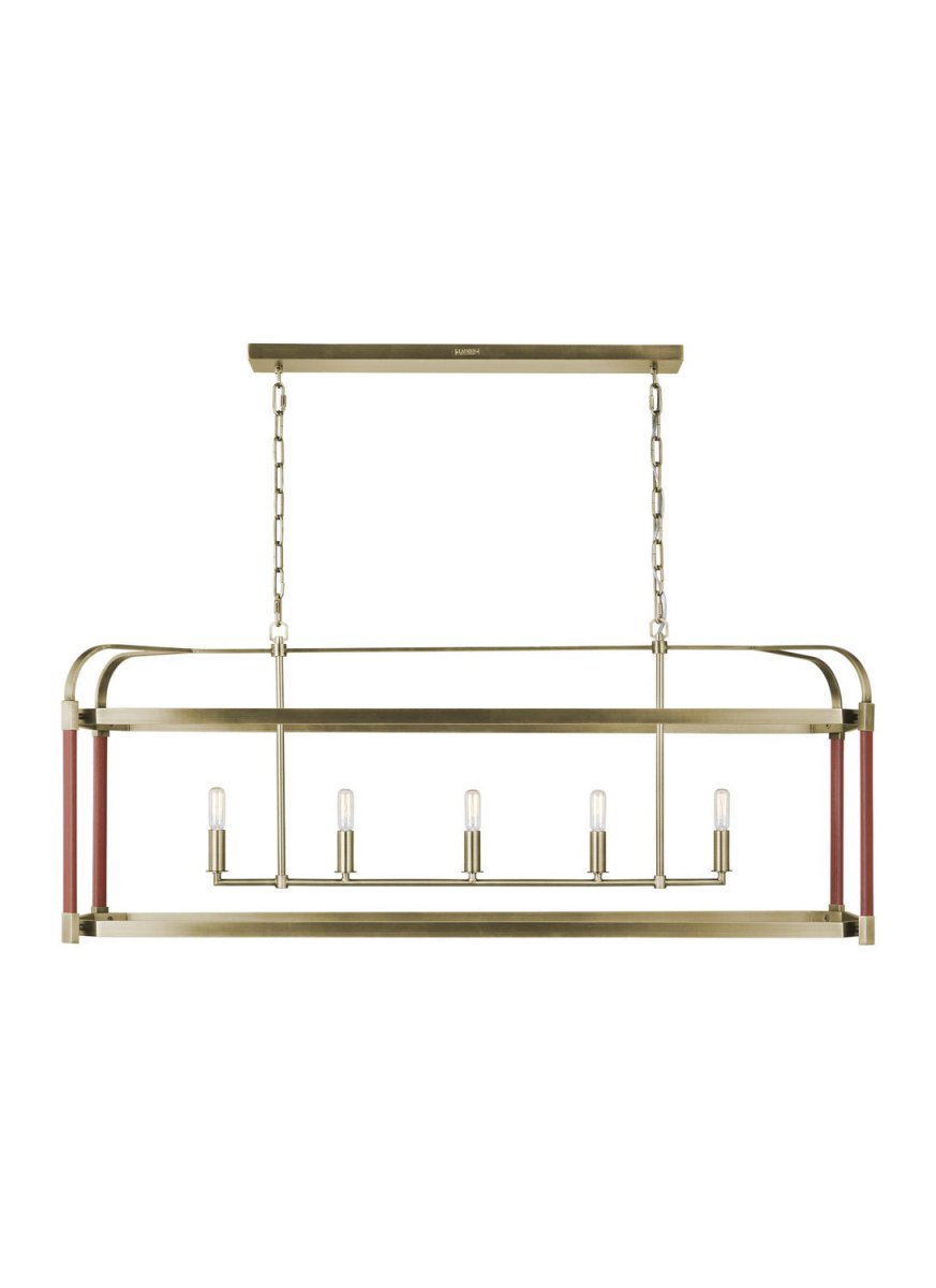 Suspension linéaire Hadley - Laiton vieilli dans le temps by Visual Comfort Studio | Luminaires & cie