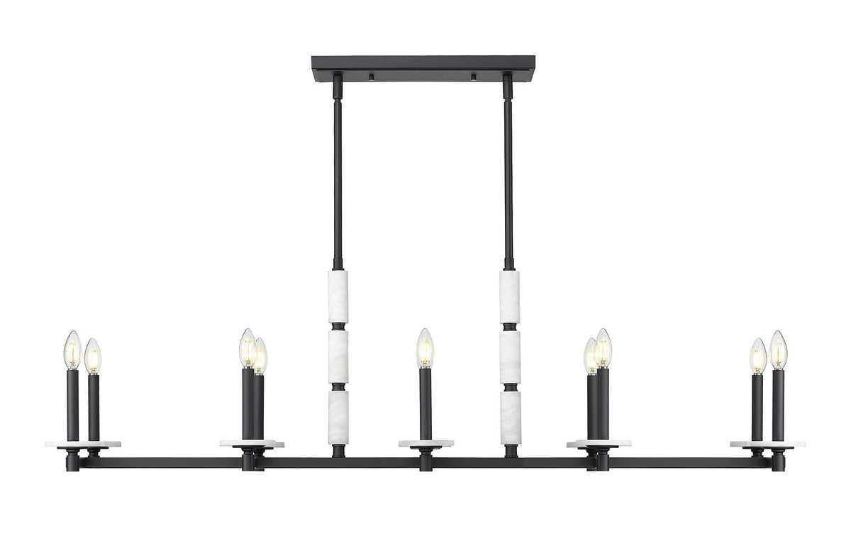 Suspension linéaire Kaden Noir mat, nombre ampoules 10 – vue 2