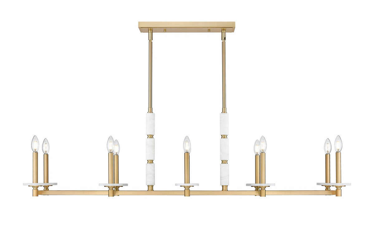 Suspension linéaire Kaden Or moderne, nombre ampoules 10 – vue 2