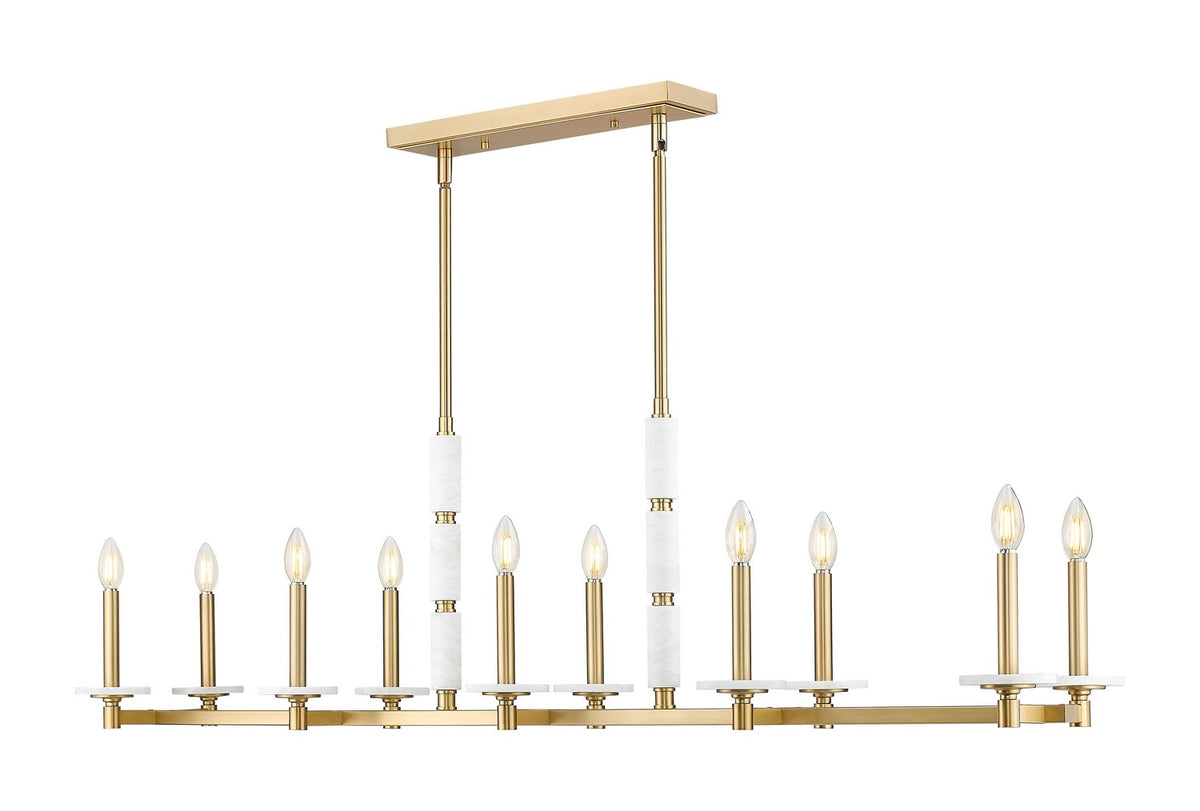 Suspension linéaire Kaden Or moderne, nombre ampoules 10 – vue 3