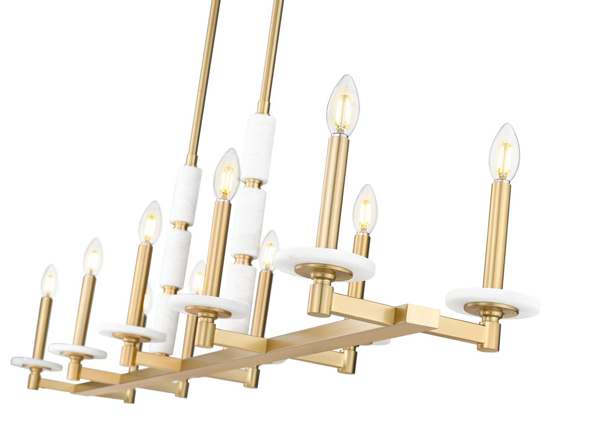 Suspension linéaire Kaden Or moderne, nombre ampoules 10 – vue 4