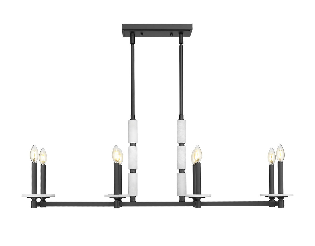 Suspension linéaire Kaden Noir mat, nombre ampoules 8 – vue 2