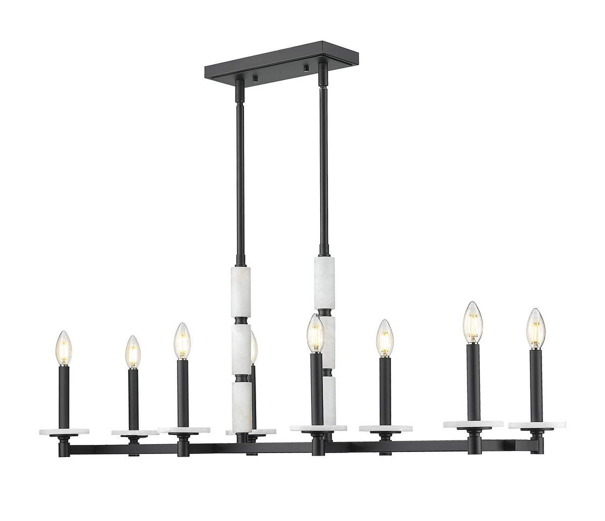 Suspension linéaire Kaden Noir mat, nombre ampoules 8 – vue 3