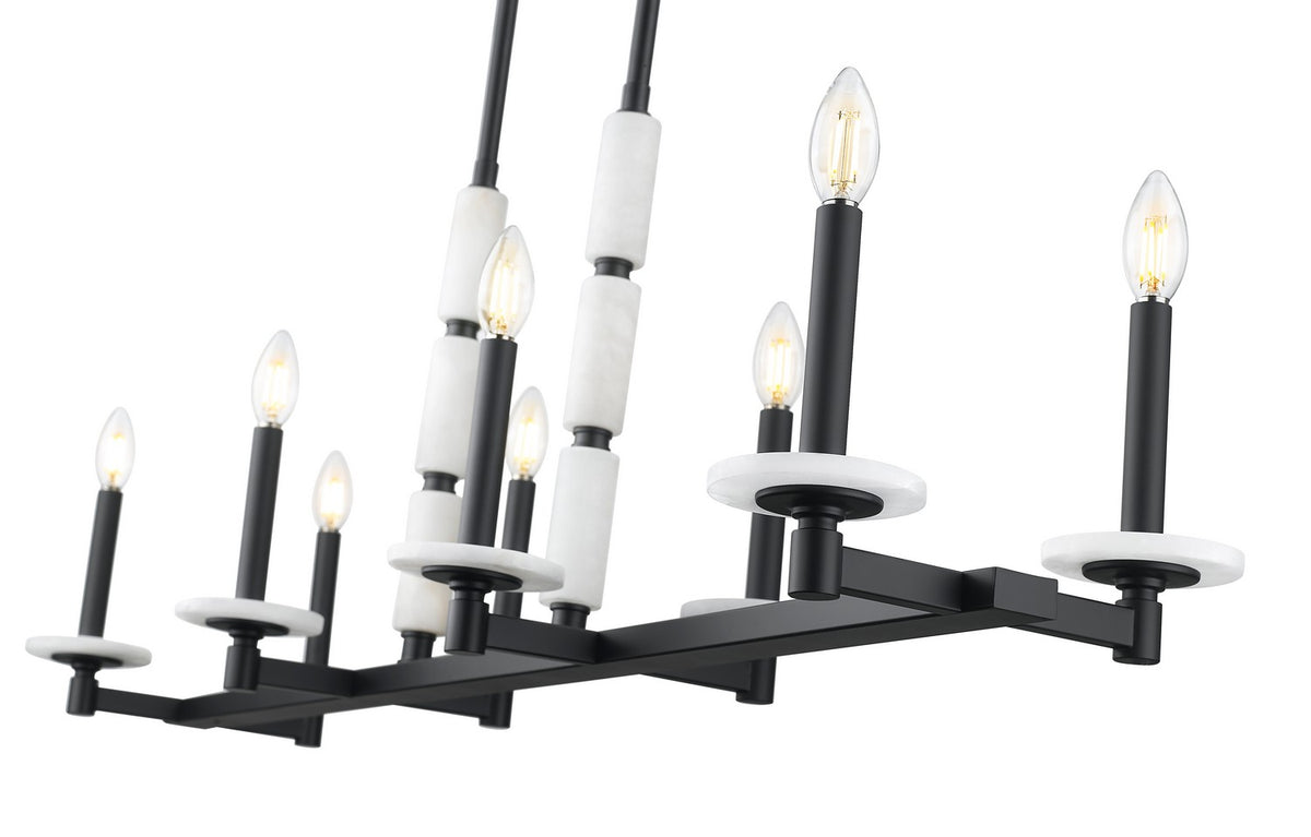 Suspension linéaire Kaden Noir mat, nombre ampoules 8 – vue 4