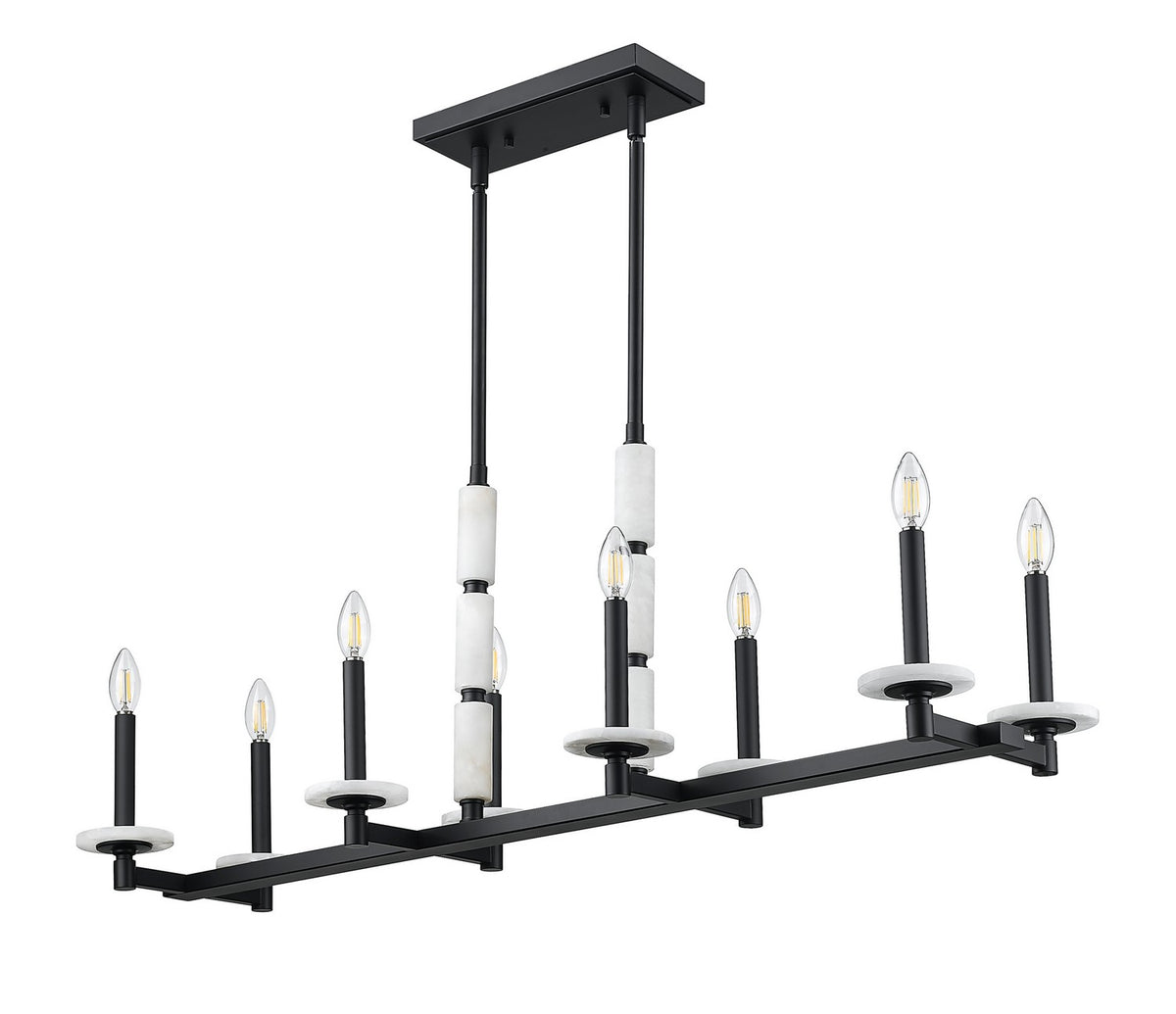 Suspension linéaire Kaden Noir mat, nombre ampoules 8 – vue 5