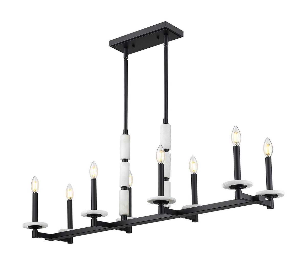 Suspension linéaire Kaden Noir mat, nombre ampoules 8 – Z-Lite