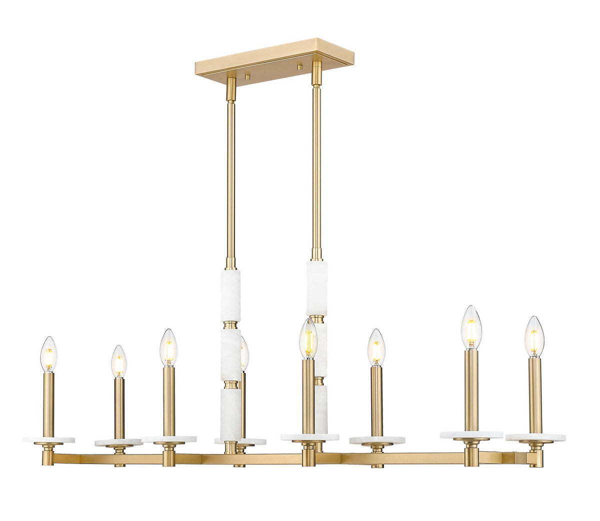 Suspension linéaire Kaden Or moderne, nombre ampoules 8 – vue 3