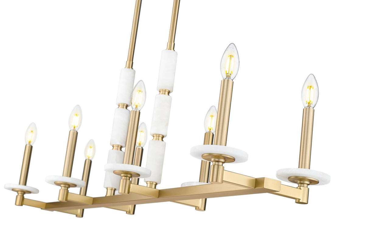 Suspension linéaire Kaden Or moderne, nombre ampoules 8 – vue 4