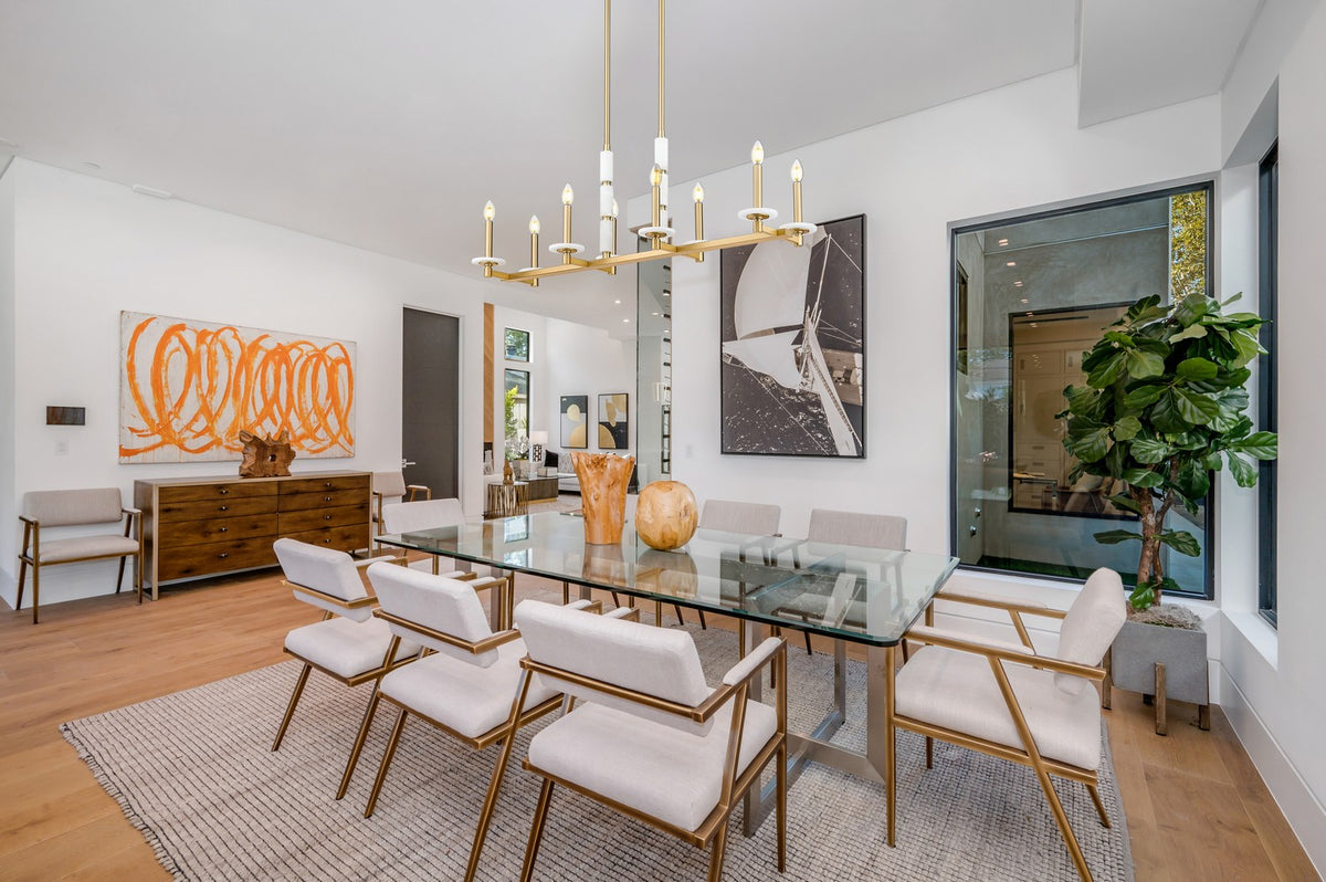 Suspension linéaire Kaden Or moderne, nombre ampoules 8 – vue 7