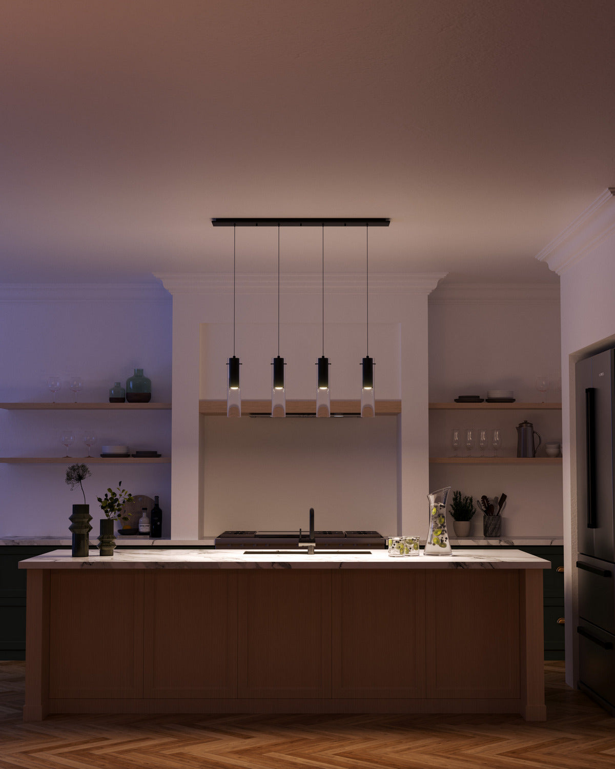 Suspension linéaire Lena Noir, nombre ampoules 4 – vue 4