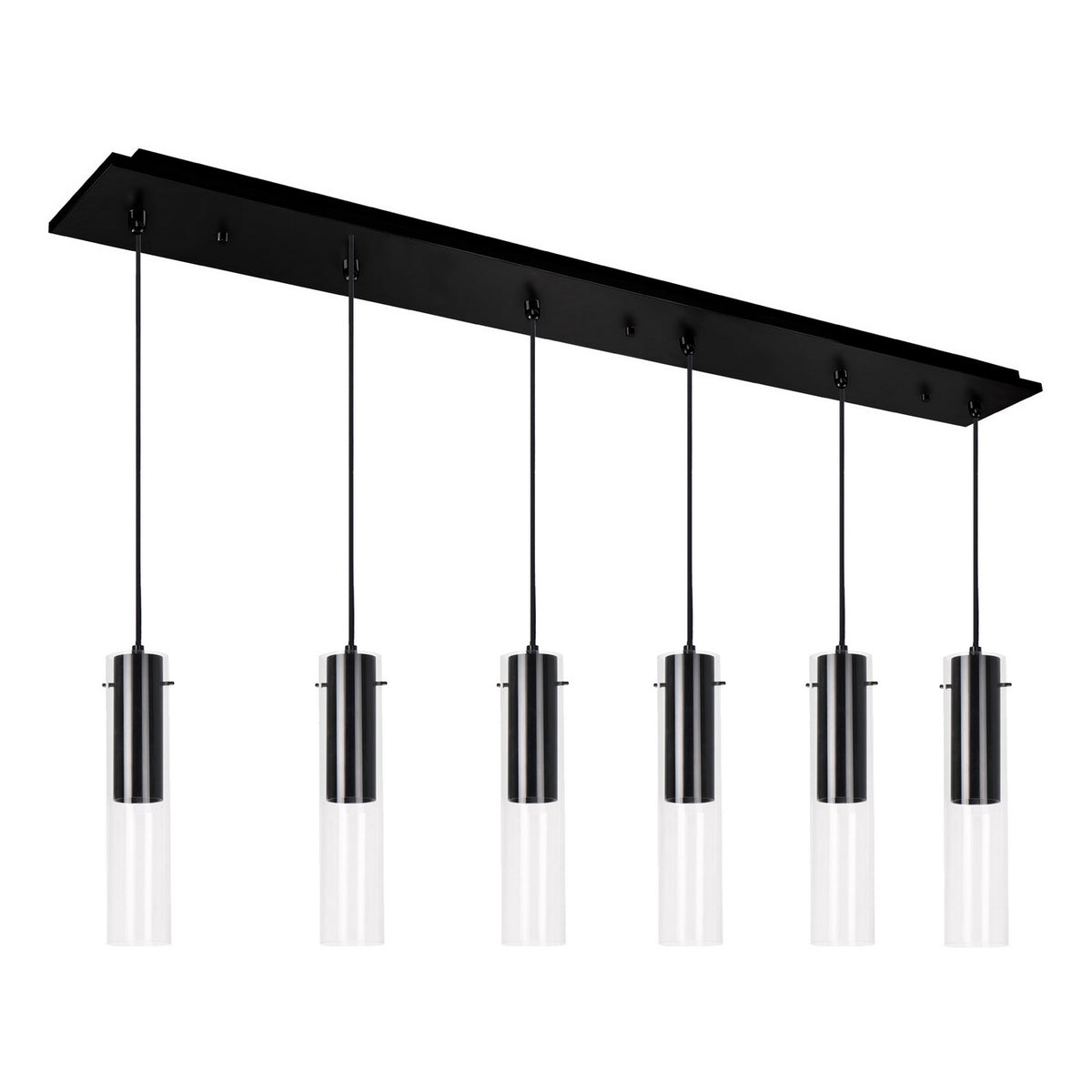 Suspension linéaire Lena Noir, nombre ampoules 6 – Kuzco Lighting