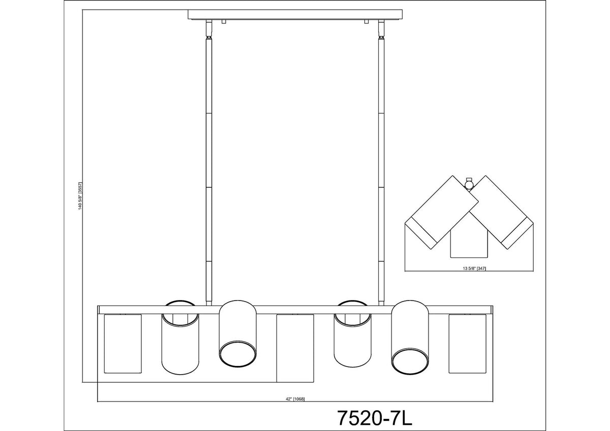 Suspension linéaire Lumina Noir mat, 42" – vue 6