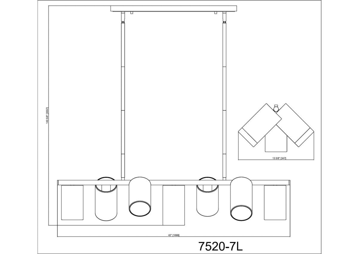 Suspension linéaire Lumina - Or moderne 55" by Z-Lite | Luminaires & cie
