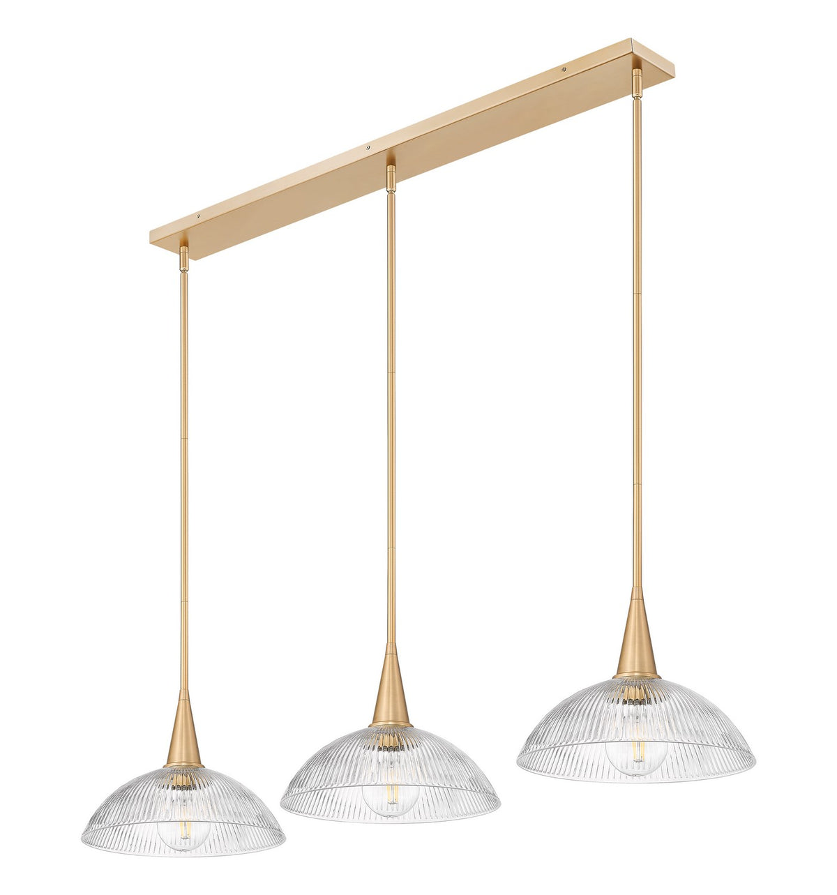 Suspension linéaire Lunelle Or moderne – vue 2