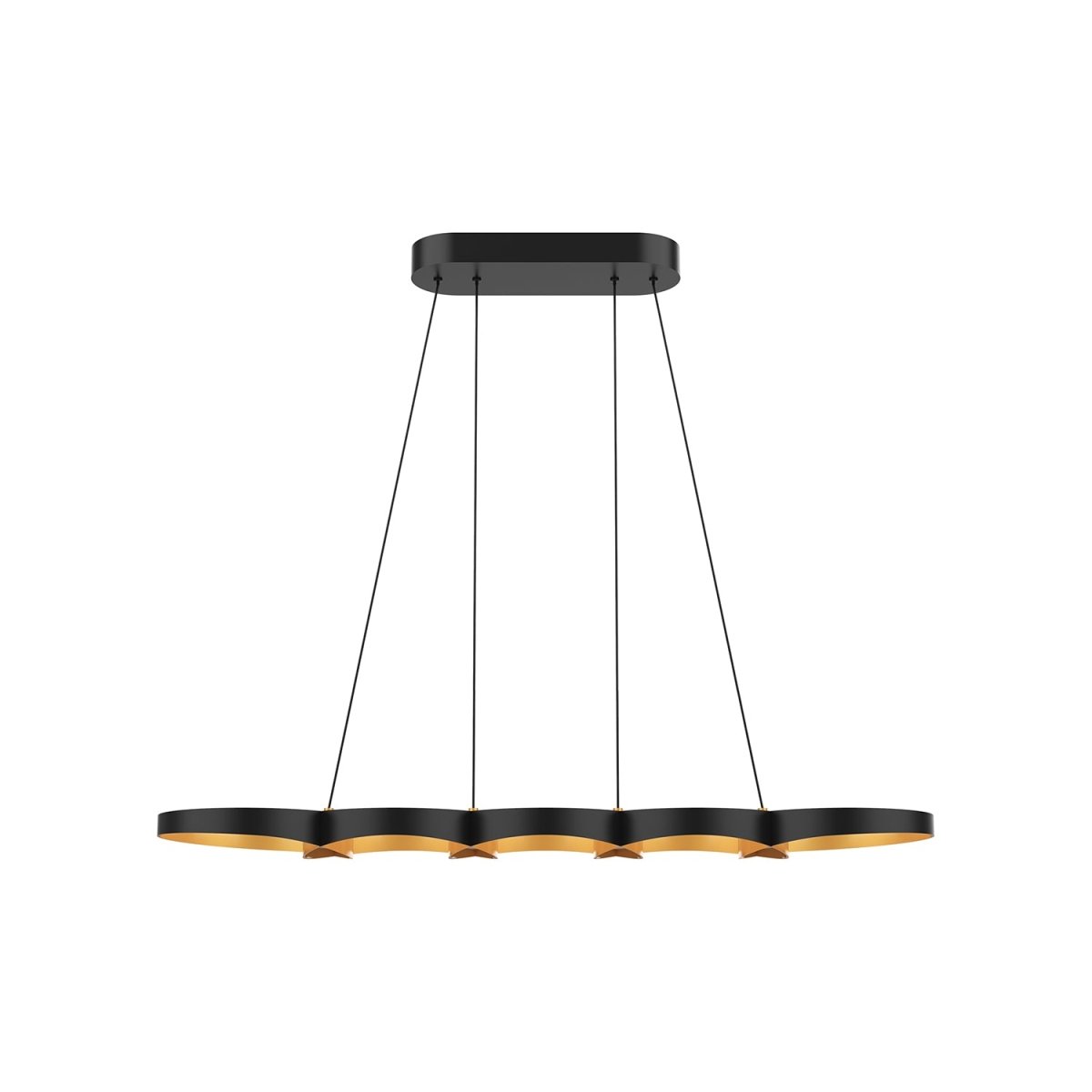 Suspension linéaire Maestro - Noir et or by Kuzco Lighting | Luminaires & cie