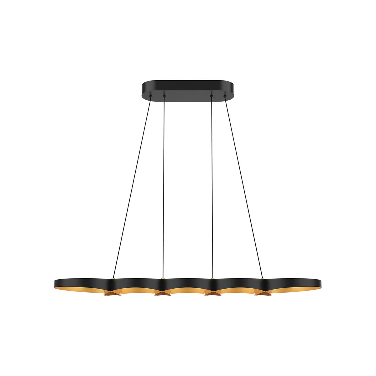 Suspension linéaire Maestro Noir / Or – Kuzco Lighting