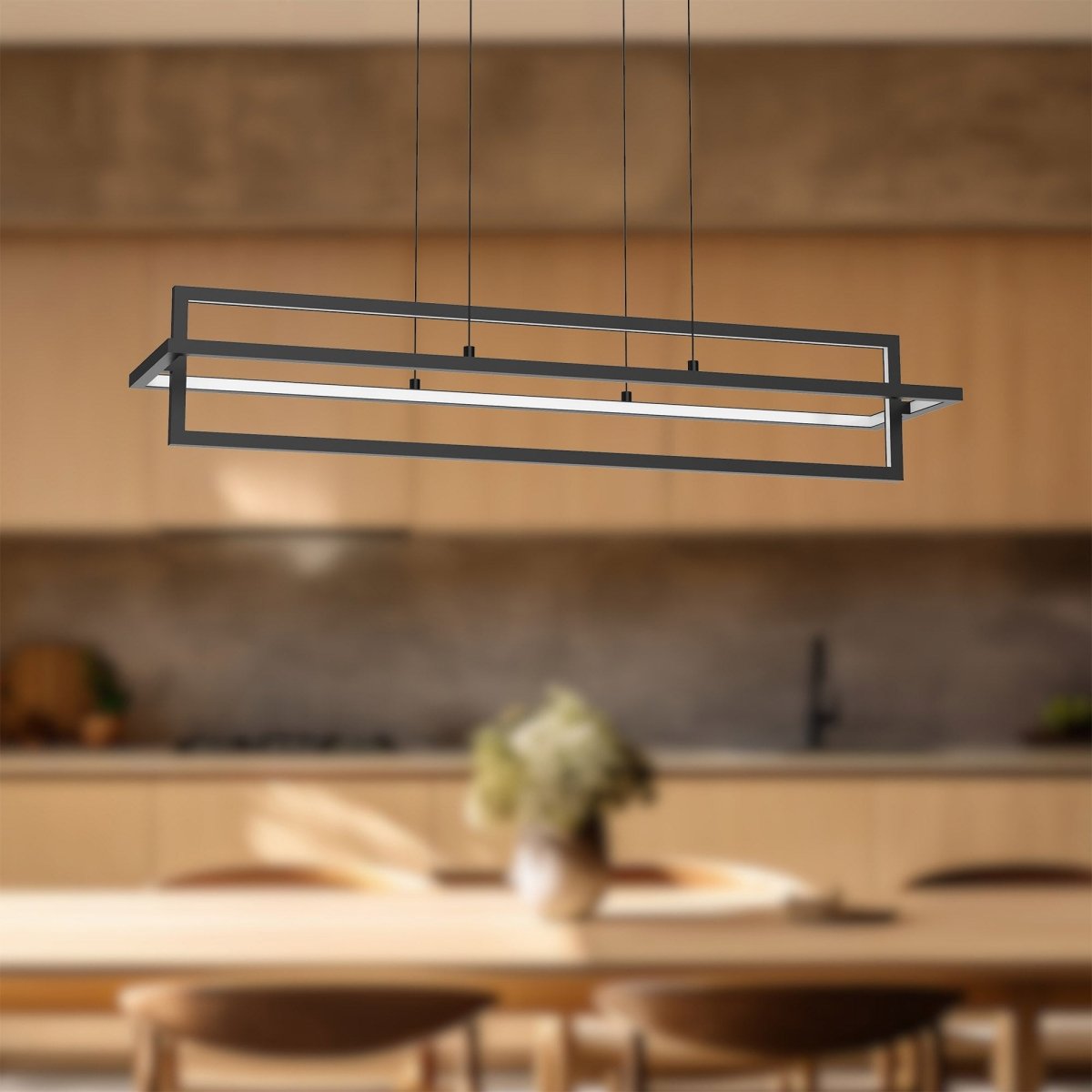 Suspension linéaire Mondrian - Noir 35 1/2" by Kuzco Lighting | Luminaires & cie