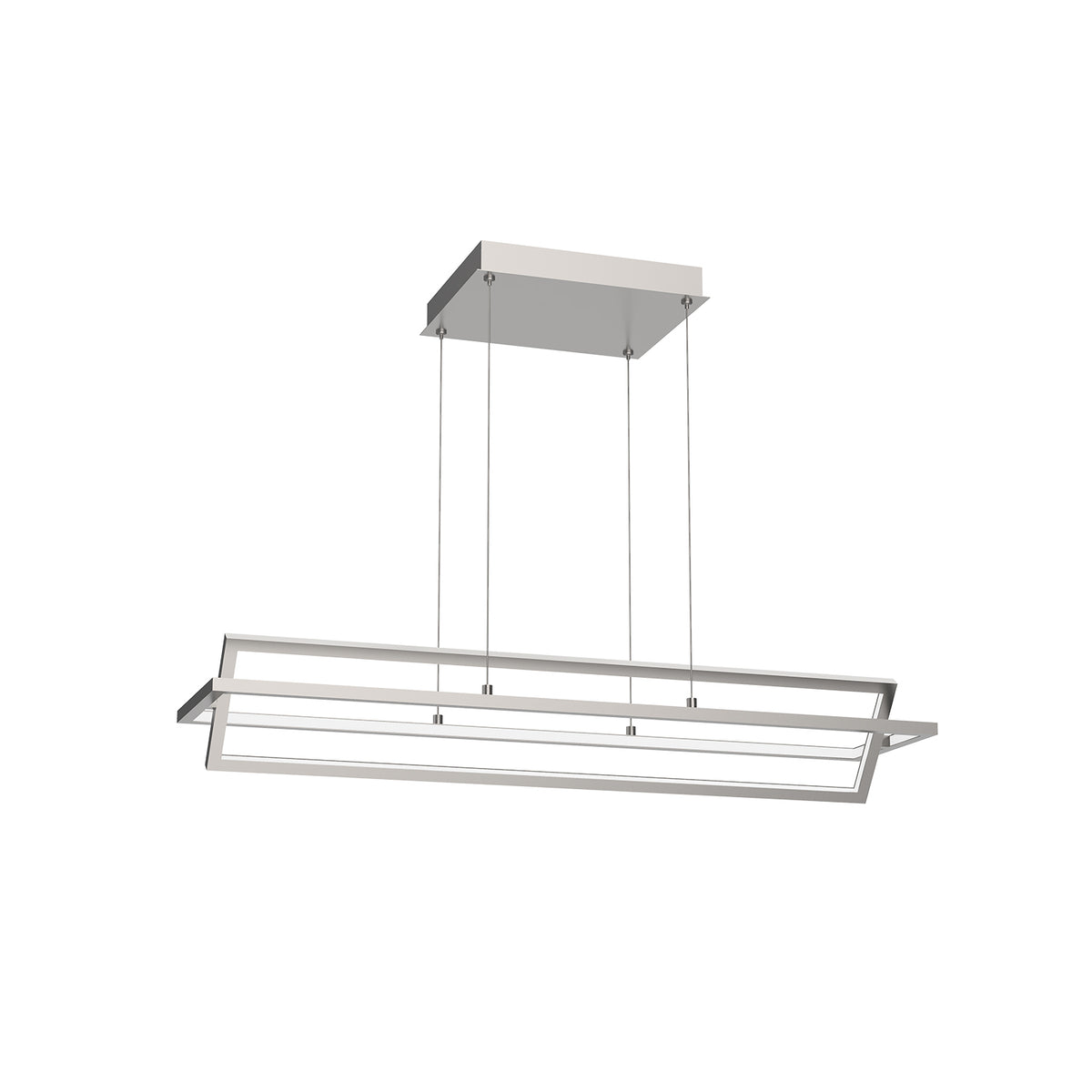 Suspension linéaire Mondrian Nickel brossé, Diffuseur acrylique givré – vue 2