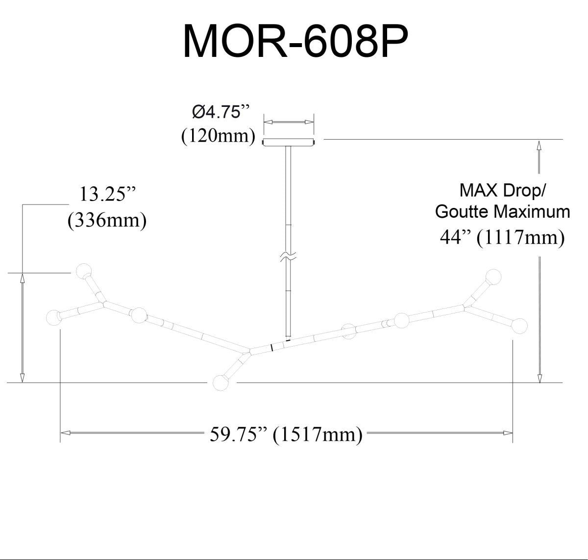Suspension linéaire Morgan - Noir mat by Dainolite | Luminaires & cie
