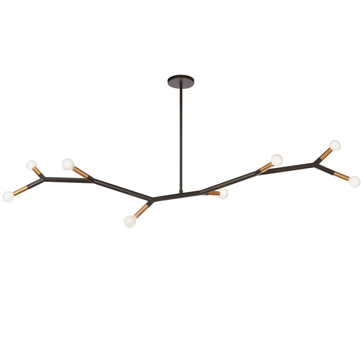 Suspension linéaire Morgan - Noir mat et laiton vieilli by Dainolite | Luminaires & cie