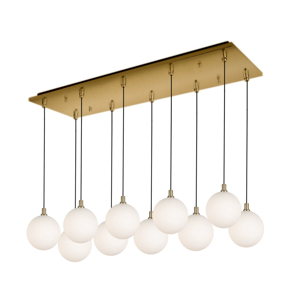 Suspension linéaire multiple Bolla Or brossé/Verre opale – Kuzco Lighting