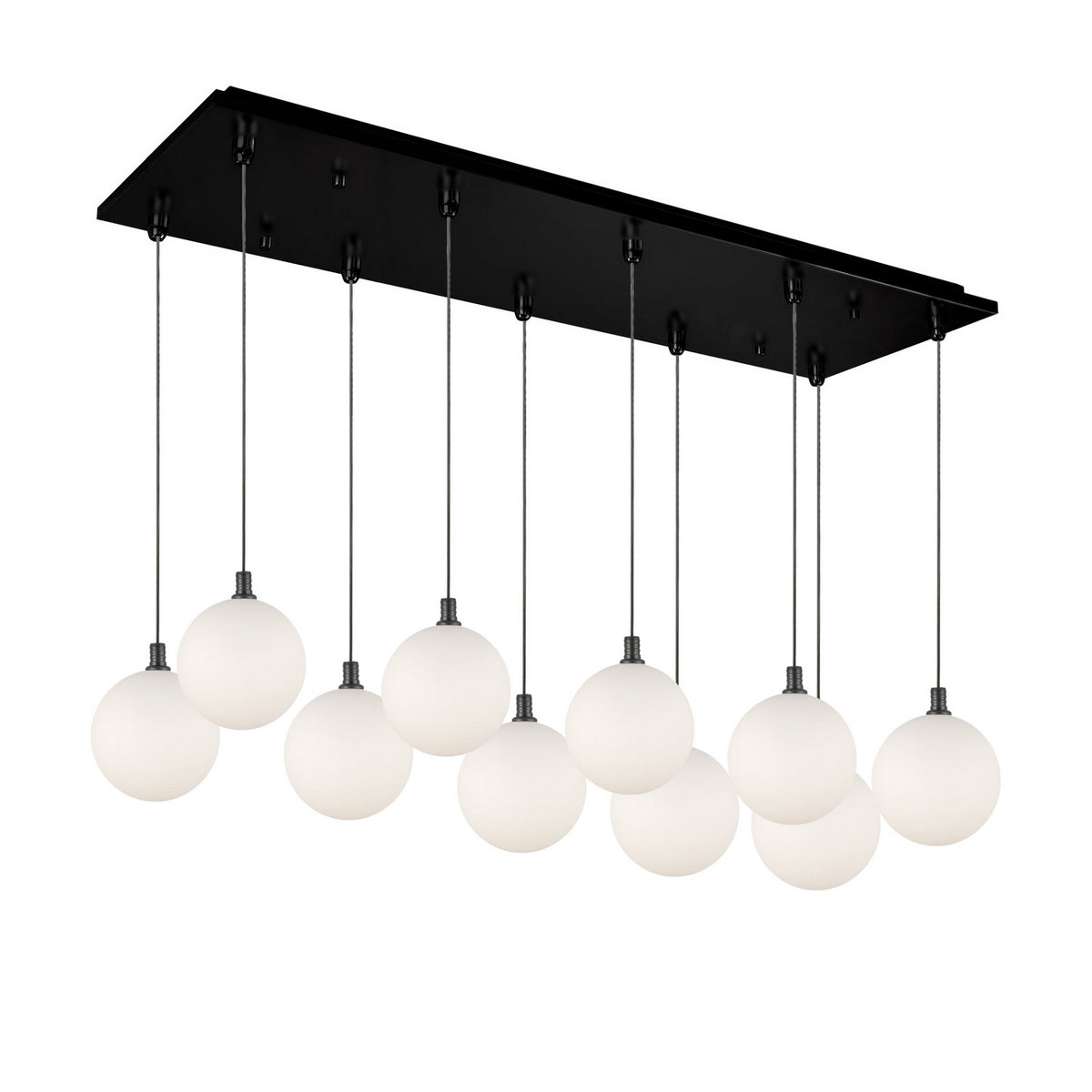 Suspension linéaire multiple Bolla Noir / Verre opale – Kuzco Lighting