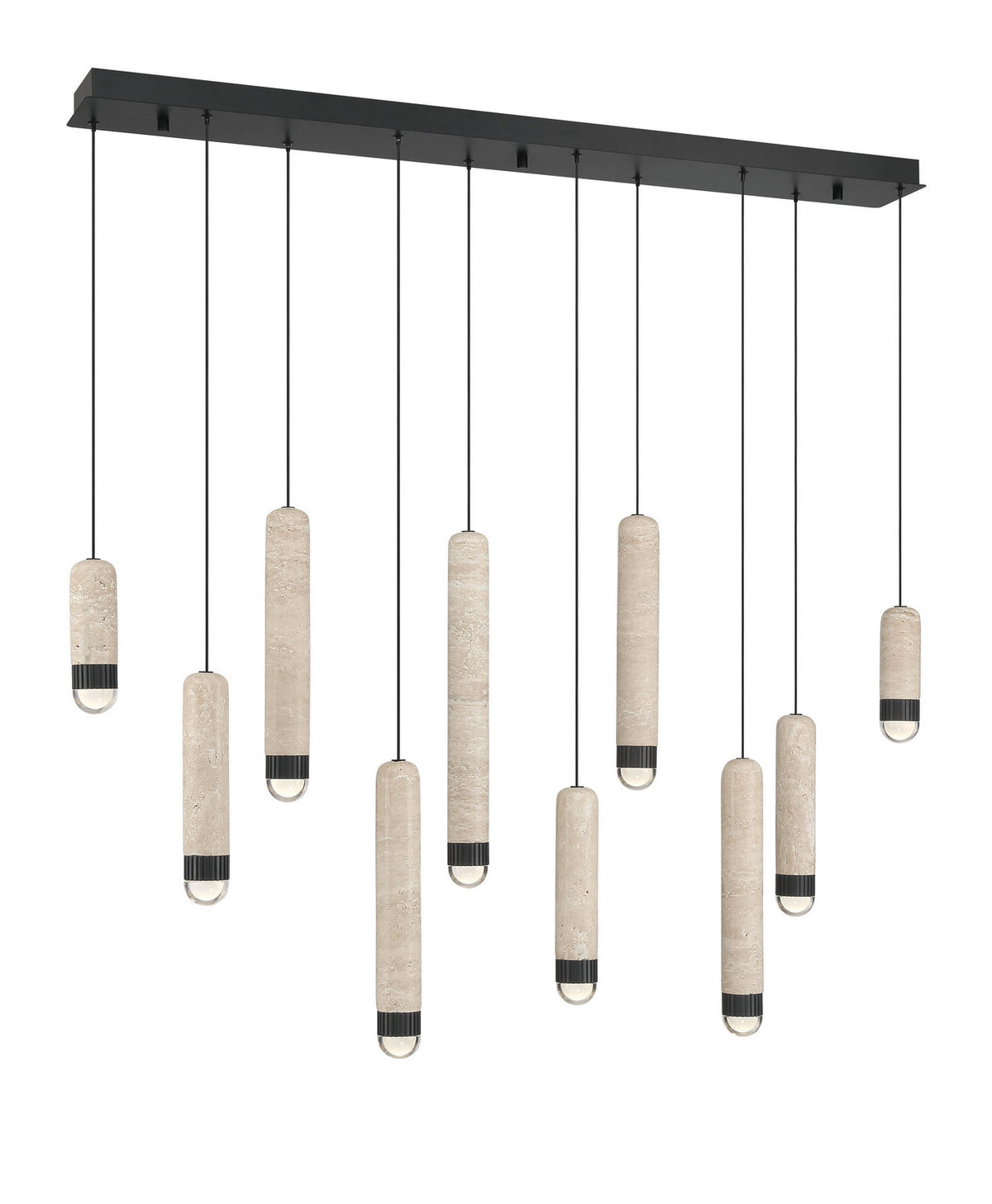 Suspension linéaire multiple Cambre Noir mat – vue 4