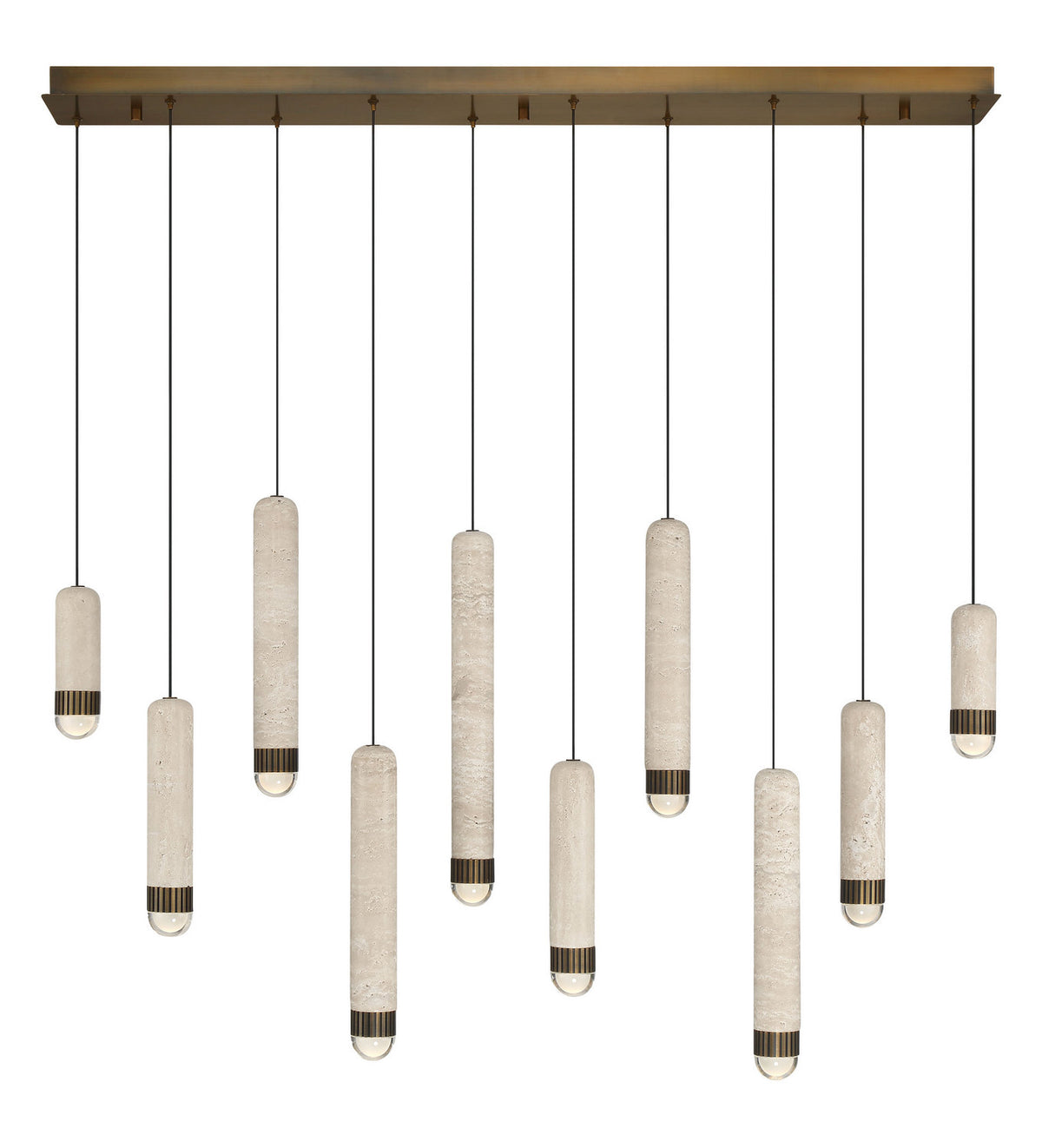 Suspension linéaire multiple Cambre Laiton antique – Eurofase